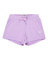 Girls Surf Feeling Terry Jogger Shorts in Crocus Petal