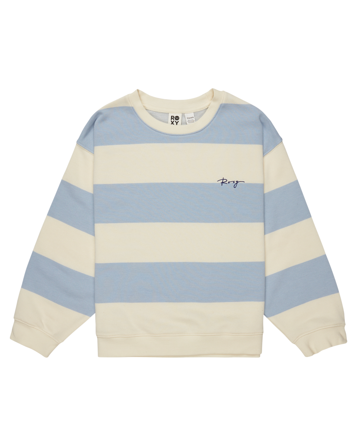 The Roxy Girls Girls Little Things Sweatshirt in Skyway Strictly Stripe