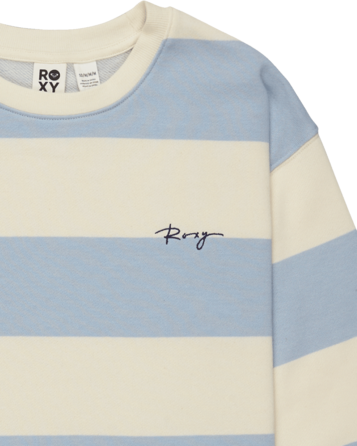 The Roxy Girls Girls Little Things Sweatshirt in Skyway Strictly Stripe