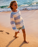 The Roxy Girls Girls Little Things Sweatshirt in Skyway Strictly Stripe