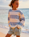 The Roxy Girls Girls Little Things Sweatshirt in Skyway Strictly Stripe