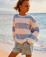 The Roxy Girls Girls Little Things Sweatshirt in Skyway Strictly Stripe