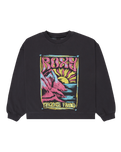 The Roxy Girls Girls Lineup Brushed Sweatshirt in Anthracite