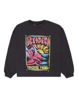 The Roxy Girls Girls Lineup Brushed Sweatshirt in Anthracite