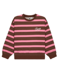 The Roxy Girls Girls Little Things Sweatshirt in Tiramisu Strictly Stripe