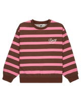 The Roxy Girls Girls Little Things Sweatshirt in Tiramisu Strictly Stripe