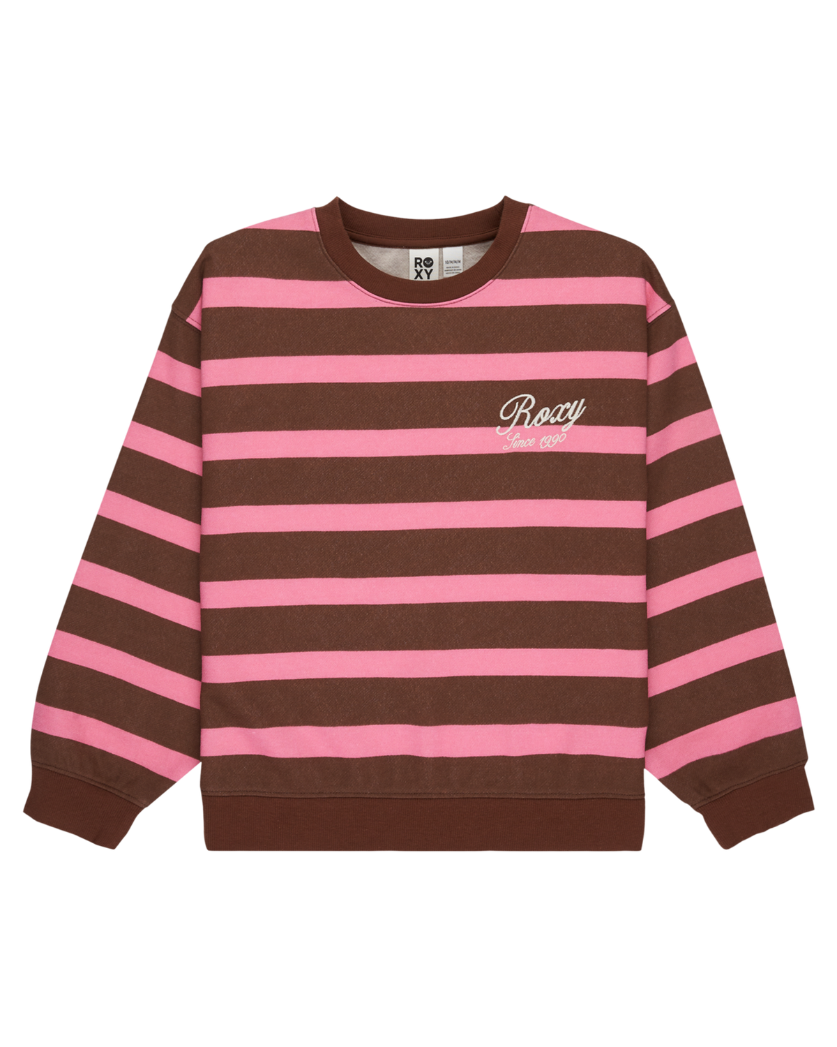 The Roxy Girls Girls Little Things Sweatshirt in Tiramisu Strictly Stripe