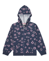 The Roxy Girls Girls Twenty Five Miles Zip Hoodie in Vintage Indigo