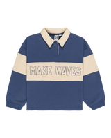 The Roxy Girls Girls Iconic Waves Sweatshirt in Vintage Indigo