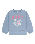 The Roxy Girls Girls Morning Hike Sweatshirt in Blue Blizzard