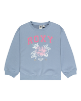 The Roxy Girls Girls Morning Hike Sweatshirt in Blue Blizzard