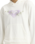 The Roxy Girls Girls Surf Feeling Hoodie in Coconut Milk