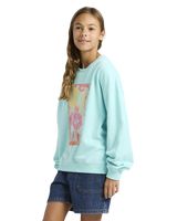 The Roxy Girls Girls Lineup Sweatshirt in Aqua Splash