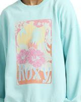 The Roxy Girls Girls Lineup Sweatshirt in Aqua Splash