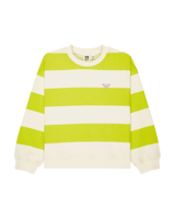 The Roxy Girls Girls Little Things Sweatshirt in Daiquiry Green Strictly Stripe
