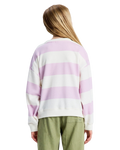 The Roxy Girls Girls Little Things Sweatshirt in Crocus Petal Strictly Stripe