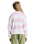 The Roxy Girls Girls Little Things Sweatshirt in Crocus Petal Strictly Stripe