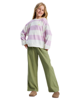 The Roxy Girls Girls Little Things Sweatshirt in Crocus Petal Strictly Stripe