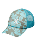Girls Honey Coconut Trucker Cap in Oil Green