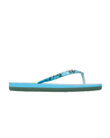 Girls Pebbles VII Flip Flops in Gold & Turquoise