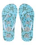 Girls Pebbles VII Flip Flops in Gold & Turquoise