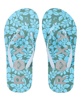 Girls Pebbles VII Flip Flops in Gold & Turquoise
