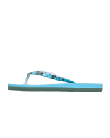 Girls Pebbles VII Flip Flops in Gold & Turquoise