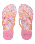 Girls Viva Stamp Flip Flops in Oak & Gold