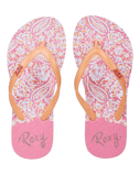 Girls Viva Stamp Flip Flops in Oak & Gold