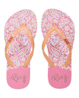 Girls Viva Stamp Flip Flops in Oak & Gold