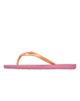 Girls Viva Stamp Flip Flops in Oak & Gold