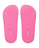 Girls Slippy II Printed Sliders in Light Green & Magenta