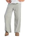 The Roxy Girls Girls You Found Me Trousers in Oil Green Vert Moda Stripe