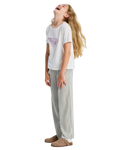 The Roxy Girls Girls You Found Me Trousers in Oil Green Vert Moda Stripe