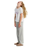 The Roxy Girls Girls You Found Me Trousers in Oil Green Vert Moda Stripe