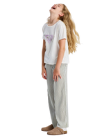 The Roxy Girls Girls You Found Me Trousers in Oil Green Vert Moda Stripe