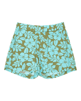Girls Blue Ocean Floor Boardshorts in Oil Green