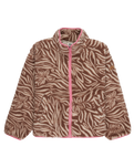 The Roxy Girls Girls Like Electricity Zip Fleece Jacket in Parchment Animal Floral Big