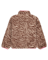 The Roxy Girls Girls Like Electricity Zip Fleece Jacket in Parchment Animal Floral Big
