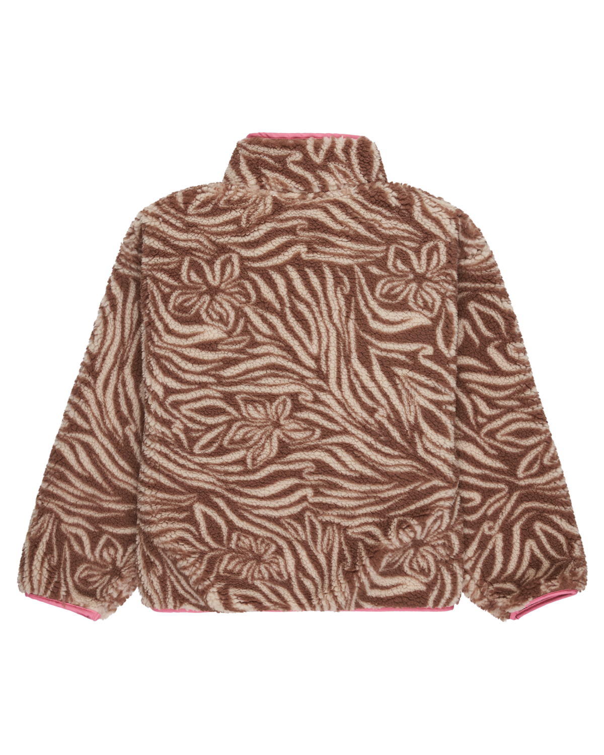 The Roxy Girls Girls Like Electricity Zip Fleece Jacket in Parchment Animal Floral Big
