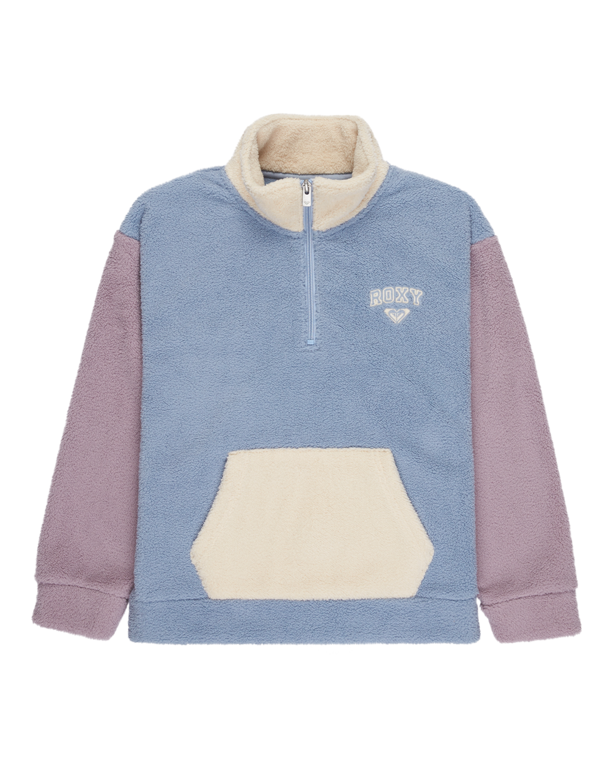 The Roxy Girls Girls Lazy Weekend 1/4 Zip Fleece Jacket in Blue Blizzard