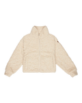 Girls Blurry Cloud Zip Fleece Jacket in Parchment