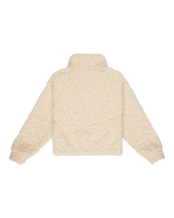 Girls Blurry Cloud Zip Fleece Jacket in Parchment