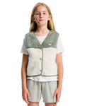 The Roxy Girls Girls Iconic Color Block Gilet in Oil Green