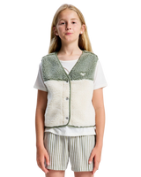 The Roxy Girls Girls Iconic Color Block Gilet in Oil Green