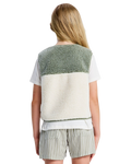 The Roxy Girls Girls Iconic Color Block Gilet in Oil Green