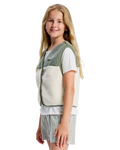 The Roxy Girls Girls Iconic Color Block Gilet in Oil Green