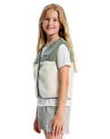 The Roxy Girls Girls Iconic Color Block Gilet in Oil Green