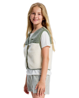The Roxy Girls Girls Iconic Color Block Gilet in Oil Green