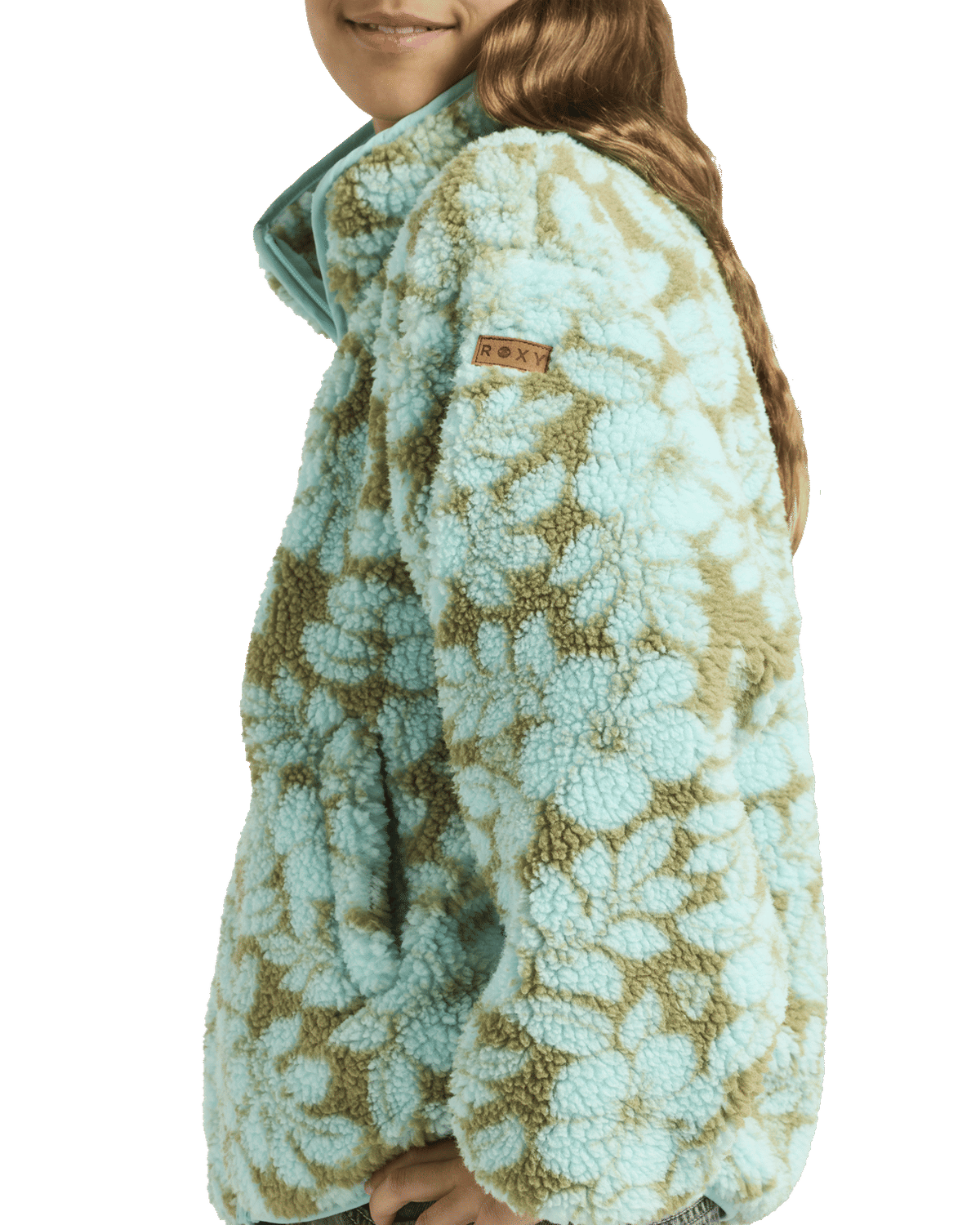 Girls Like Electricity Fleece Jacket in Oil Green